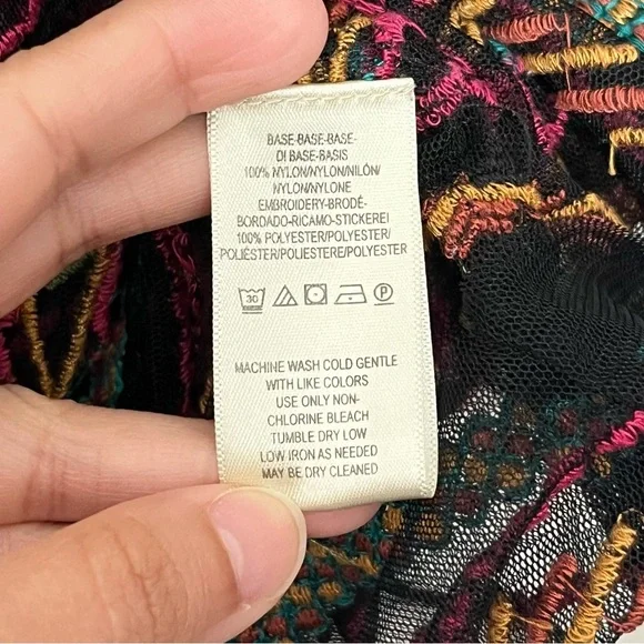 ANTHROPOLOGIE MAEVE Naples Embroidered Mesh Multicolored Cap Sleeve Top | XS - Picture 4 of 12